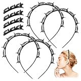 Jubaopen 8pcs Cerchietto a Forcina per Capelli con Mollette Doppia Frangia Acconciatura con Clip Dentata Fai da Te Double Bangs Hairstyle Hairpin Headband Accessori per Ragazza Donna Festa Trucco