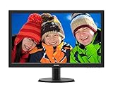 Philips 243V5QHABA Monitor 24" LED MVA Full HD, 1920 x 1080, HDMI, DVI, VGA, Attacco VESA, Nero