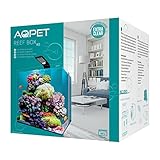 AQPET Acquario ReefBox 40 Completo di Schiumatoio Pompa FIltro in Vetro Modello Extrachiaro 40x40x40 cm 64 Litri, trasparente