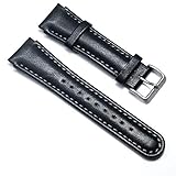 XHXseller, cinturino di ricambio per orologio a sgancio rapido, dimensioni regolabili, resistente, adatto per Suunto X-Lander, larghezza 22 mm, cinturino in pelle, nero (22 mm)