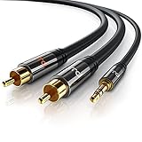 CSL-Computer Primewire - 3m Cavo Jack RCA Stereo a Y - 1 x Jack 3,5mm e 2X RCA Maschio - Serie Premium HQ garantito a Vita