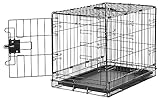 Amazon Basics Gabbia per cani in metallo, Pieghevole,Rimovibile, con vassoio di base e sportello singolo, Nero, 56 x 33 x 41 cm