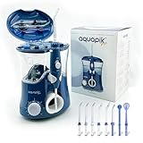 Aquapik Pro idropulsore dentale Professionale. Include: 8 ugelli, 10 livelli di potenza. Capacità 600 ml. Consigliato dai dentisti per tutta la famiglia (Blu)