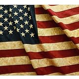 ANLEY Bandiera USA Stile Macchie di Tè 3x5 Piedi In Nylon - Stelle Ricamate e Strisce Cucite - 4 File Di Cuciture - Bandiera USA Antica Anelli Ottone 3 X 5 Piedi
