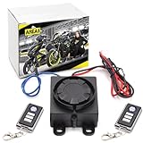 Area1 Impianto di allarme per moto "Easy 2 Fit", montaggio semplice, 12 V universale 2 telecomandi radiocomandati, 125 dB, antifurto, compatibile con Yamaha, BMW, KTM, Honda, Suzuki, Piaggio Kawasaki