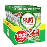 Fairy Platinum Detersivo Pastiglie Lavastoviglie Plus, Brillantante, 192 Capsule Lavastoviglie, Limone, Tecnologia Anti-Opaco, Contro Il Grasso e le Incrostazioni Ostinate Anche Nei Cicli Brevi