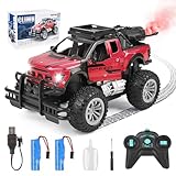 Euakee Macchina Telecomandata per Bambini, 2.4 GHz Macchina Radiocomandata con Luce LED e Sprays, 1:18 Auto Radiocomandata Giocattoli RC Cars Compleanno Regalo per Bambini 6-12 Anni