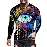 Xmiral Classic T da Uomo Camicie Collo a Crewneck Ultra Morbida Manica Lunga Retro Modello Stampato Confortevole Casual Winter Tops Shirt Camicia Fiori