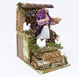 Joy Christmas Pastore per Presepe in Movimento 14 cm x 9 cm Donna con Galline