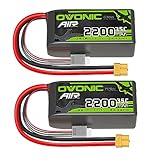 OVONIC Batteria Lipo 3s 35C 2200mAh 11,1V Batteria Confezione Corta con XT60 per RC Auto Barca Camion Heli Aereo Quadcopter Multi-Motore Elicottero Fai da Te Hobby (2 pezzi)