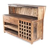 BEVANDE BAR "PUREWOOD" | 150x110x55 cm (LxAxP), legno riciclato | bancone da bar, bancone in legno, Armadietto bar, Tavolo da bar