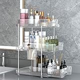 Organizzatore di Trucco,Estraibile,Make Up Organizer,Organizzatore di bellezza,Organizzatore di Cosmetici ad Grande Capacità,Organizzatore di Profumi,Mensola Trucco per Bagno(Trasparente)