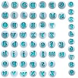 62Pcs Stampini per Biscotti a Forma di Lettere e Numero, Lettere Maiuscole & minuscole e Numeri Arabi Stampi per Torta Fondant, Cake Alphabet Plunger Set, Stampini Alfabeto Cookie Stamp per Torta