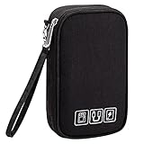 QIMEI-SHOP Borsa Accessori Elettronici Piccola Custodia da Viaggio per Cavi Organizer per Dischi rigidi Cavi di Ricarica Caricabatterie USB 18.5 * 11.5 * 2.5cm