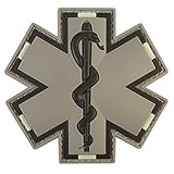 ACU Gray EMS EMT Medic Paramedic Star of Life Morale Tactical PVC 3D Fastener Patch