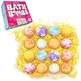 16 x Bombe da Bagno Set Regalo per la Festa della Mamma e San Valentino da Zimpli Gifts, Fizzers da Bagno di Lusso Fatti a Mano per Donne, Beauty Kit Rilassante, Vegan Friendly & Cruelty Free