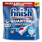 Finish Quantum Infinity Shine Pastiglie Lavastoviglie, 120 Capsule Lavastoviglie, Detergenti per Lavastoviglie per una Pulizia e Brillantezza Efficace