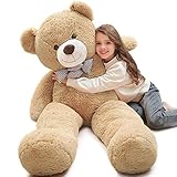 MorisMos Orso Peluche Gigante XXL 120cm, Orsacchiotto Peluche Grande Marrone Chiaro Morbido, Coccoloso Orsetto Giganti, Carini Regalo per Bambino Ragazze Fidanzata Donna Compleanno Natale