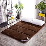 BAABJI Futon Pieghevole portabile Materasso Tradizionale Giapponese futon Confortevole Futon Shiatsu,Yoga,Student Dormitory Tatami Materasso futon Mattress,Marrone,180x200cm