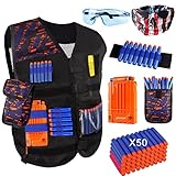 OFUN 56 Pezzi Gilet Tattico per Bambini, Gilet Nerf Elite per Nerf N-Strike Serie Elite, Giubbotto Nerf per Pistole Nerf,Regalo per Ragazzi E Ragazzei