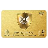 HIKERS Unisex-Adulti blocco RFID/NFC Protezione per carta di credito contactless, Oro, bancaria, passaporto, bancomat (1)