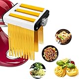 3 in 1 Sfogliatrice e Taglierini Pasta Fresca Compatibile per KitchenAid, Accessorio per Pasta per KitchenAid Impastatrice Planetaria,Tagliapasta Spaghetti E Tagliapasta Per Fettuccine