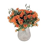 KENTIS - Bouquet di Fiori Veri - Rose a Grappolo Arancioni - Mazzo di Fiori Freschi a Domicilio Regalo