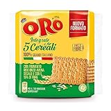 Oro Saiwa 5 Cereali, Biscotti Integrali con Frumento, Riso, Orzo, Avena e Segale, Fonte di Magnesio e Ricco di Fibre, 100% Grano Italiano, 420g