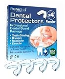 Runesol Bite Bruxismo Notturno Automodellante, 4 x Regolare, Byte Dentale Notturno, Byte Notte Automodellanti, Bite per il Bruxismo, Bait Protezione Denti Notturno, Mouth Guard Teeth Grinding, Baiter