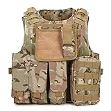 QMFIVE Gilet tattico Airsoft Camo Molle rrv con Borsa/Traning Giubbotto per la tutela della Sicurezza Usato per Tattica CS Giochi Outdoor (MC)