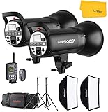 GODOX SK400 800W Fotografia Flash Studio Kit stroboscopico Due luci 400W Monolight Sk400, include 2X 400W SK400 Light strobo + 2X Light Stand + 2X 60X90 CM Soft Box + DM-16 Flash Trigger