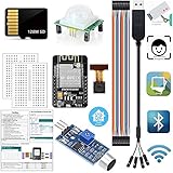 IDEASPARK Kit Arduino ESP32-CAM Monitor Istantanea Riconoscimento facciale Riconoscimento WiFi Modulo Telecamera Bluetooth 128M Scheda SD Cavo USB a seriale Sensore Audio 501HC-SR(Tutorial Inglese)