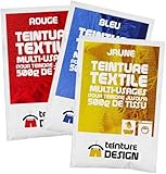 Confezione da 3 bustine di Tintura Tessile - Tie dye - batik - shibori - tinture universali per abbigliamento e tessuti naturali