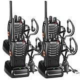 Nestling 4pz Walkie Talkie,Lunga Distanza 16 Canali Due-Via Radio - FM Ricetrasmettitore Handheld con LED Luce Auricolare ed Auricolari Originali