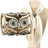 Generic PULABO Sciarpa Slide Buckle Decoration Vintage Owl Pattern Women s Hollow Out Scarf Ring Clip Holder Sciarpa gioielli durevole