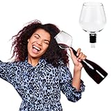 Bada Bing Portabottiglie in vetro per bottiglie di vino – Bicchiere da vino con guarnizione in silicone – Elegante vino direttamente dalla bottiglia – regalo per gli amanti del vino – accessorio per