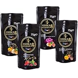 Ashka Premium gusto narghilè Pack Discovery 300g - 4 sapori di 75g - aroma shisha Tiger eyes, Love, Lady, Passione Mango - sapore narghilè senza ta.ba.cco senza ni.co.tina