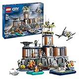 LEGO City Prigione sull’Isola della Polizia, Giocattolo ricco di Funzioni con Elicottero, Barca, Gommone da Costruire, 7 Minifigure, Cane e Squalo, Giochi per Bambini e Bambine da 7 Anni in su 60419