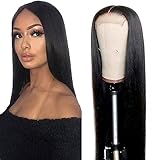 Glueless Wig Straight Lace Front Wig Human Hair Wig Parrucca Donna Capelli Veri Umani 150% Density Wig Pre Plucked Part 5x5 Lace Front Wig Brazilian Hair Real Hair Wig 24 Pollice