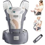 Bebear Marsupio,Bebamour Marsupio per 0-36 mesi, marsupio traspirante da neonato a bambino, approvato dagli standard di sicurezza, seggiolino ergonomico 6 in 1 anteriore (New Air Grey)