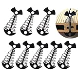 Picchetti Fishbone, 8 pcs Tenda da Campeggio, Fishbone Tenditore Tende da Ancora Lega di Alluminio, Portatile Ancoraggio Tenda con Fibbia a Molla, Antivento Deck Gancio per Tenda Escursioni (Nero)