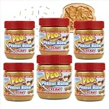 PEO s 6 x 340 g di burro di arachidi crema | Burro naturale Peanut da noccioli di arachidi tostati | Deliziosa pasta di arachidi dal gusto pieno