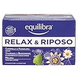 equilibra Integratori Alimentari Tisane, Tisana Relax e Riposo, 100% Ingredienti Funzionali per Favorire il Sonno, con Camomilla, Passiflora e Valeriana, Materiali 100% Riciclabili, 15 Filtri