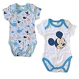 2 Body Neonato Mezza Manica in Puro Cotone Mickey Disney Art. WD101275 (18 Mesi)