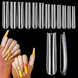 Extra Lunghe Unghie Finte Trasparenti: 504 Pezzi Tip Unghie Ricostruzione - 12 Taglie Full Cover Nail Tips per Salone Manicure, Nail Art Principiante