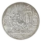 vinciann Moneta Copia Italia 5 Lire 1914 Quadriga Briosa Vittorio Emanuele III 38.00mm