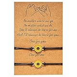 Braccialetto Girasole, 2 Pezzi Braccialetti Amicizia, Braccialetto di Promessa, Braccialetto Amore e Amicizia, Braccialetti Amicizia Regalo, Braccialetto Regalo Compleanno, con Carta Messaggio