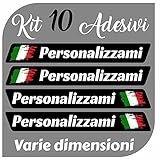 CrisPhy Set di x10 Adesivi in Vinile con Il Tuo Nome con la Bandiera dell Italia – Bici, Casco, Racchetta da Paddle, Skateboard, Auto, Moto, ECC (Font Pack 2)