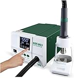 SPUZZO Desoldering And Soldering Station with Hot Air Gun,Industrial Rework Station with Intellectual Digital Touch LCD Screen (100-550 ℃) for Mobile Phone Repair