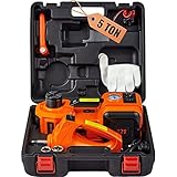 VEVOR Kit di Attrezzi per Martinetto Idraulico Sollevatore per Riparazione dell Auto Veicolo Carico Massimo 5 Tonnellate Corrente CC 12V 180W 15A Pressione 10bar, Cassetta di Attrezzi per Martinetto